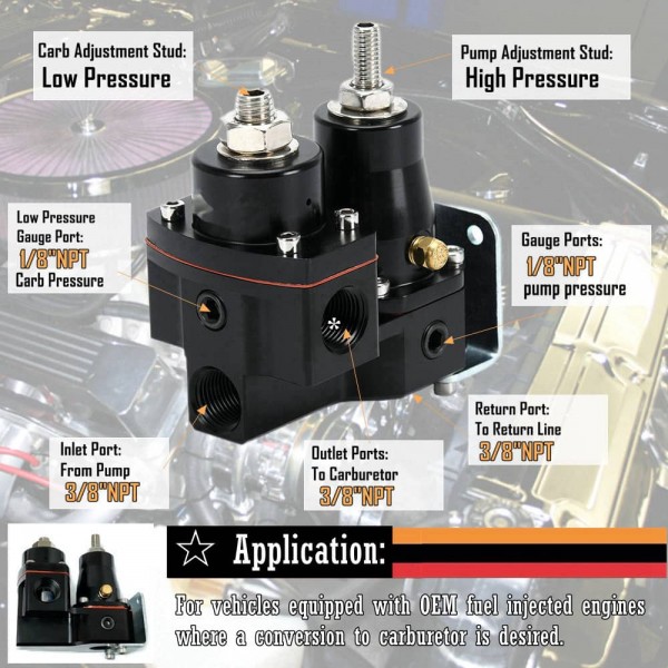 EPMAN Dual Stage Fuel Pressure Regulator Kit EFI2Carb Dual Stage